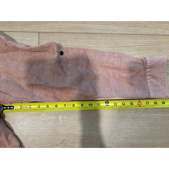 ORVIS Active Fit XL Linen Cotton Silk Blend Shirt Button Down Long Sleeve Pink - Picture 8 of 9